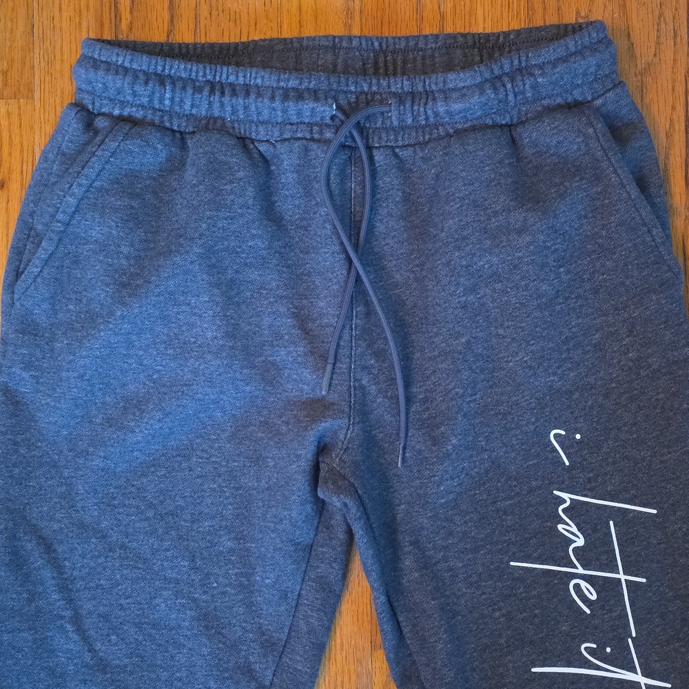 Matt Matthews Joggers Size Large Charcoal "I Hate It Here." - Picture 3 of 15